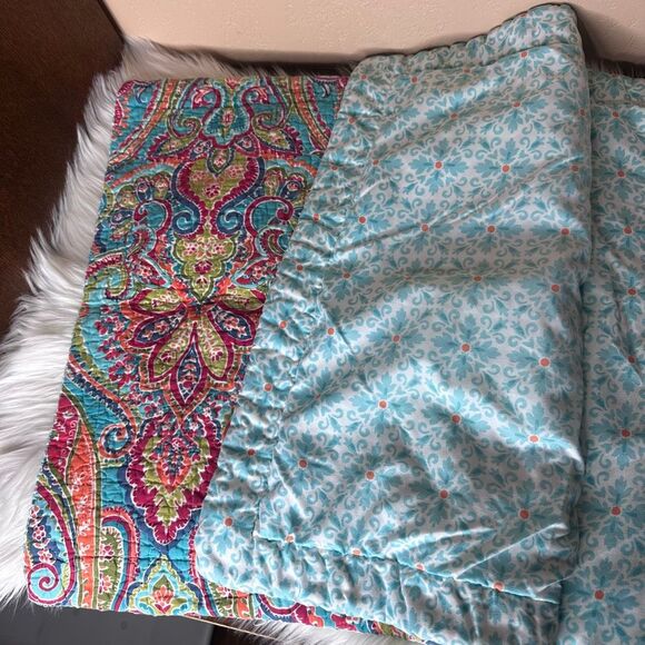 New Lake Boho Moroccan Bedspread Quilt Sham Set Reversible Coverlet Size Queen - Picture 9 of 14